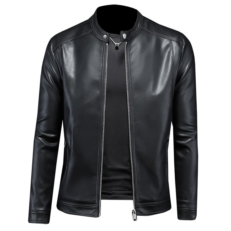 Mens PU Leather Motorcycle Jacket