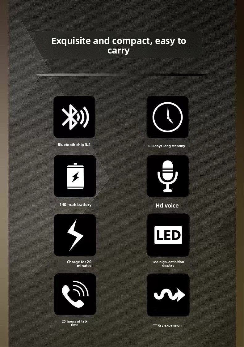 Écouteur Bluetooth rétractable à clip avec affichage numérique