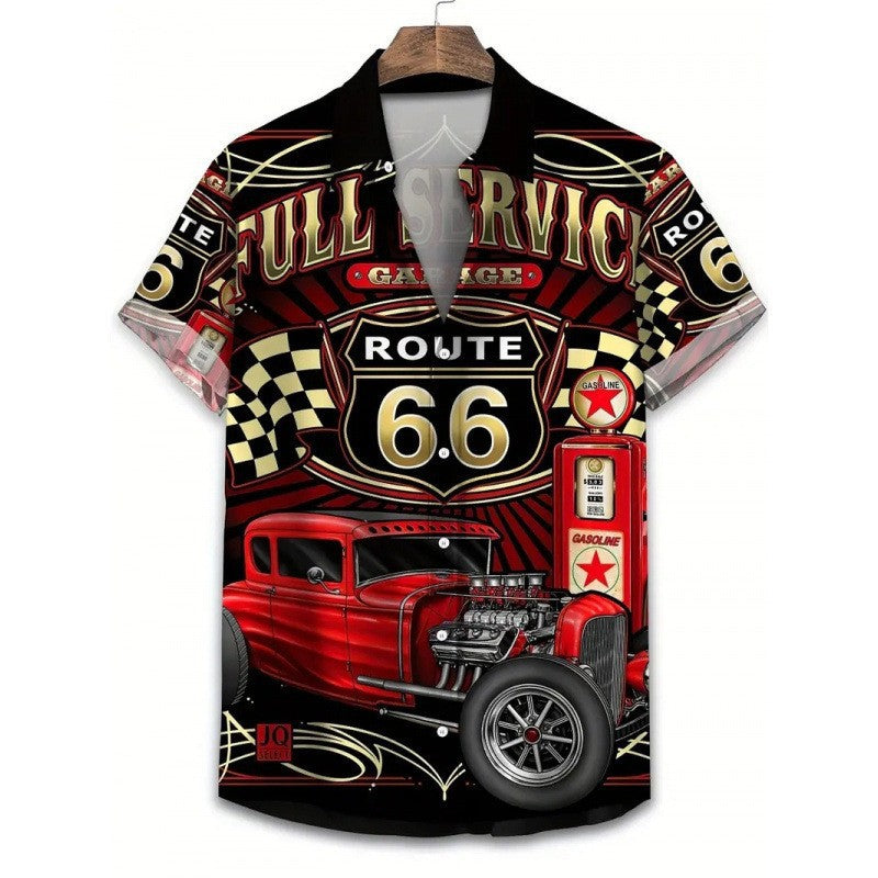 Chemise Homme Imprimée à Manches Courtes et Coupe Large