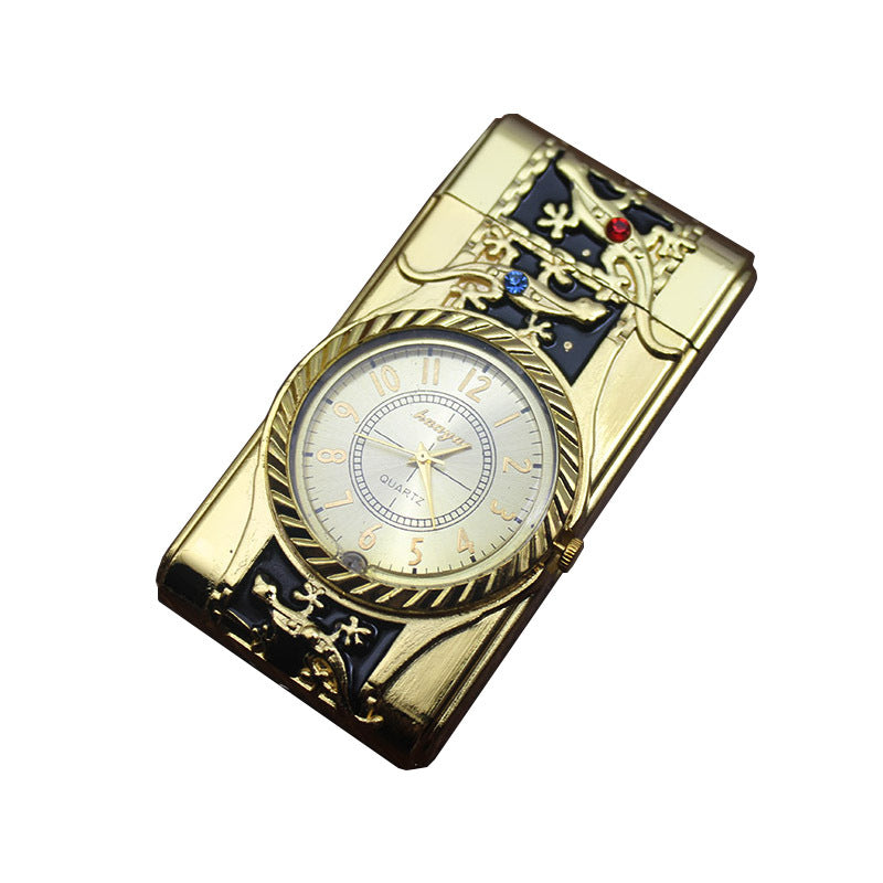 Briquet montre en métal créatif avec lumière LED