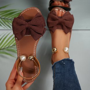 Chaussures :Sandales plates pour femmes avec motif floral