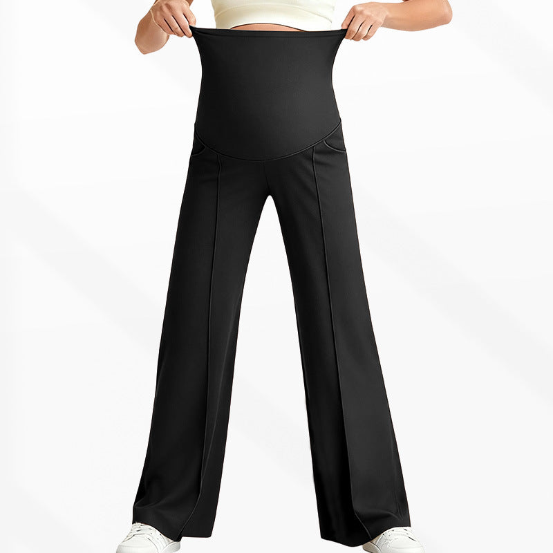 Pantalon de maternité taille haute à jambes larges