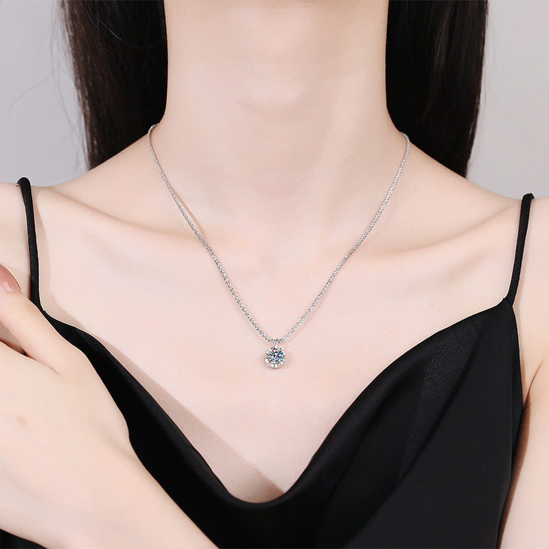 Collier Couronne en Moissanite
