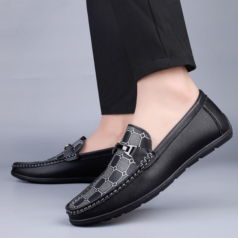 Chaussures en cuir décontractées à enfiler pour homme