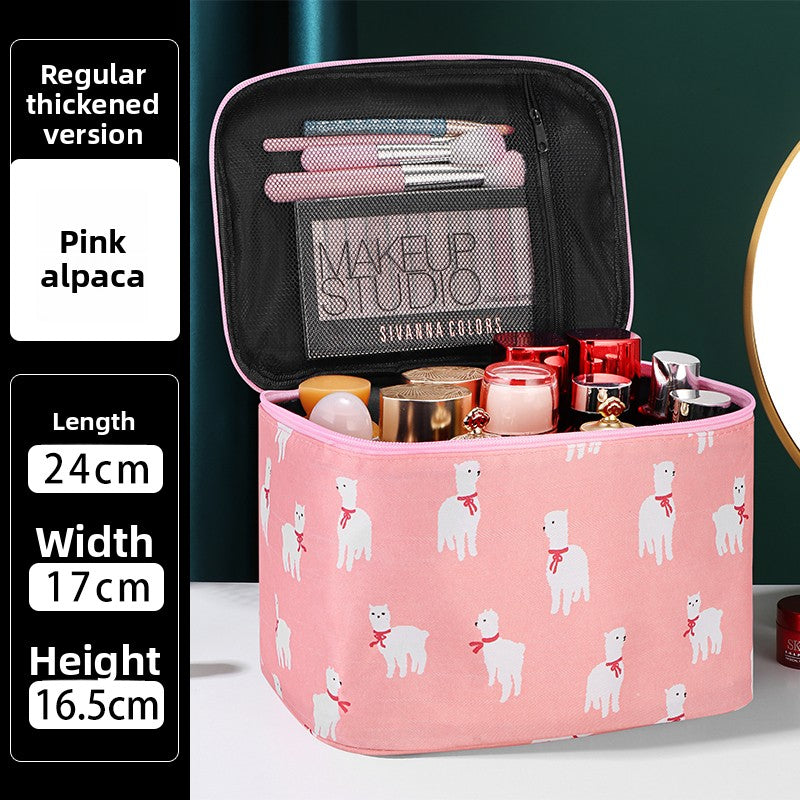 Nouvellement amélioré sac cosmétique extra-large portable 2021 nouveau produit de soins de la peau sac de cosmétiques voyage sac en tissu imperméable renforcé pour femmes
