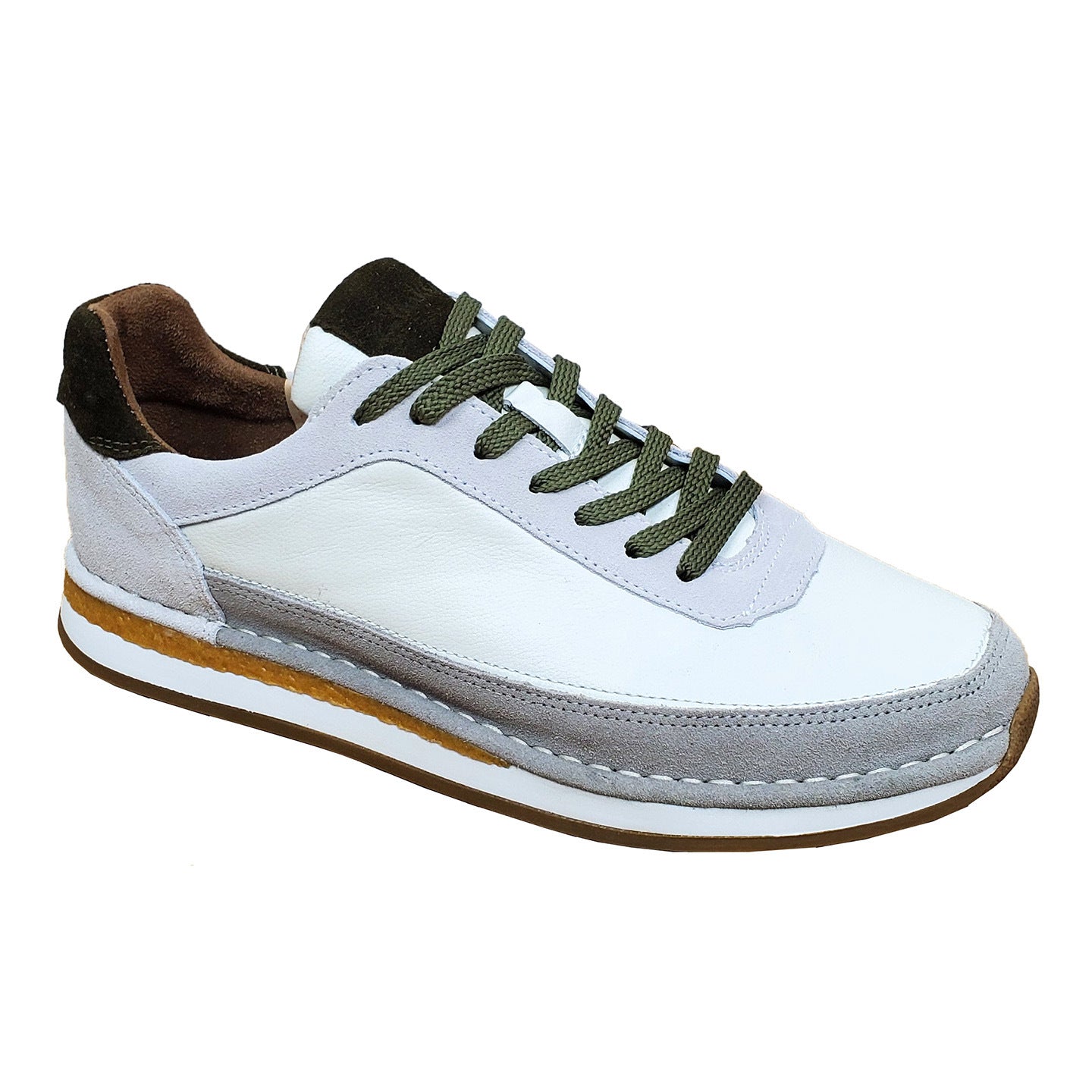 Chaussures décontractées pour hommes en cuir véritable, respirantes et confortables, à semelle plate.