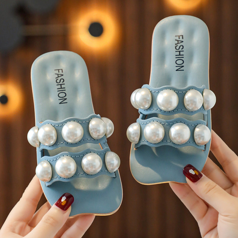 Sandales à glissière en perles pour filles