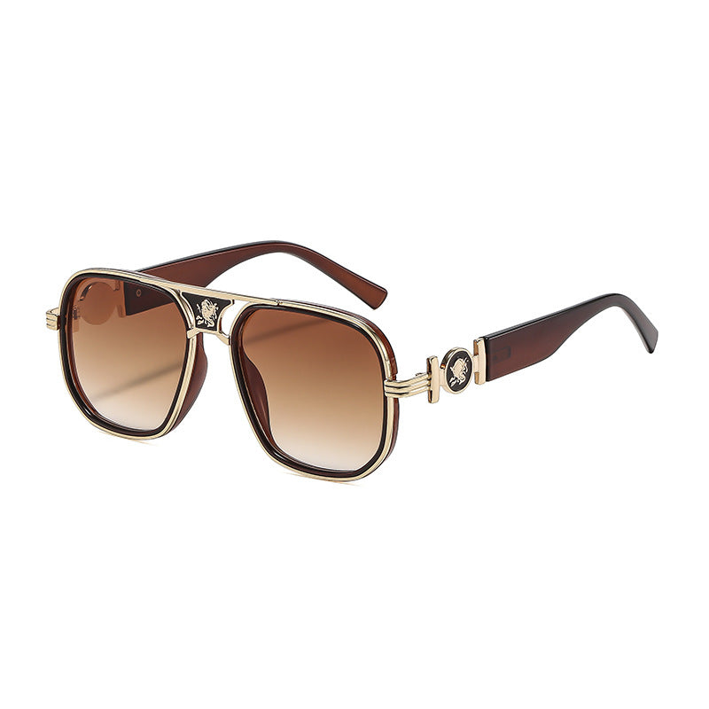 Lunettes de soleil polarisées à monture métallique classique avec protection UV400