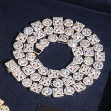 Ensemble de bijoux géométriques en argent S925 et moissanite