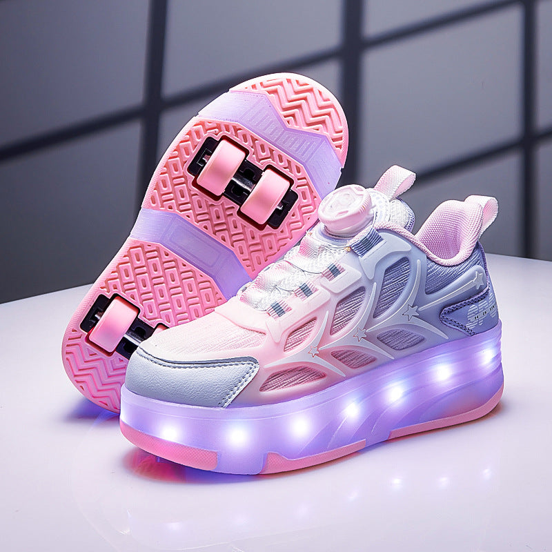 Chaussures à roulettes lumineuses LED pour enfants