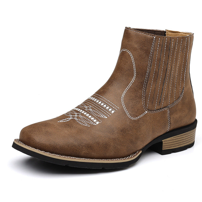Bottes Chelsea pour hommes Chaussures décontractées en cuir à enfiler