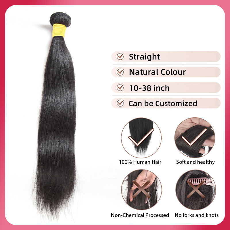 Perruque en cheveux humains lisses