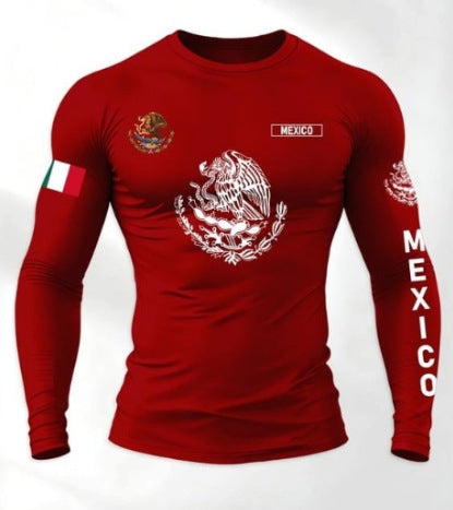 T-shirt homme manches longues à col rond avec impression numérique 3D
