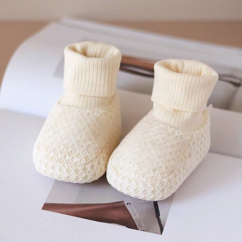 Chaussures pour bébé à semelle souple et doublure polaire