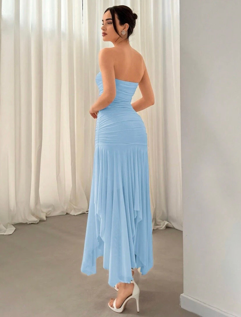 Habit :Robe longue top en maille assemblée