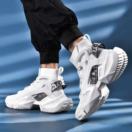Chaussures montantes décontractées pour hommes avec semelle épaisse