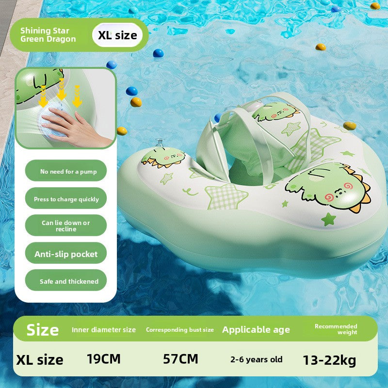 Bouée gonflable pour bébé avec pare-soleil et support anti-retournement sous les bras pour enfants