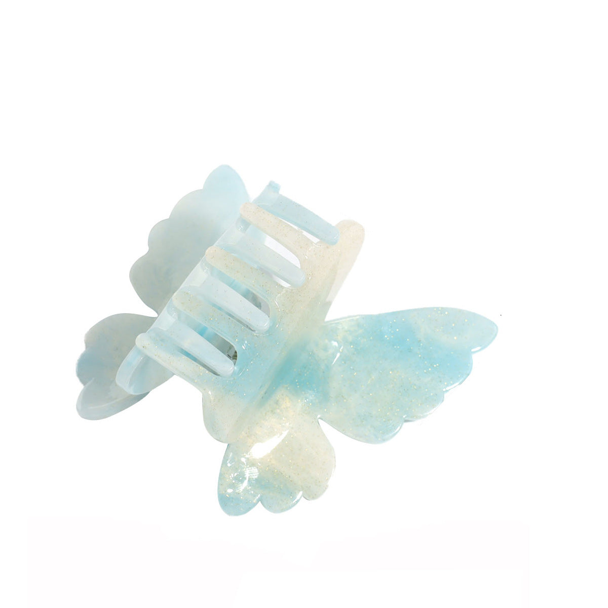 Pince a cheveux papillon double couche a degrade nacre