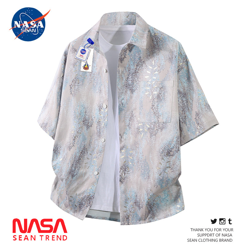 Chemise de plage a manches courtes en soie glacee