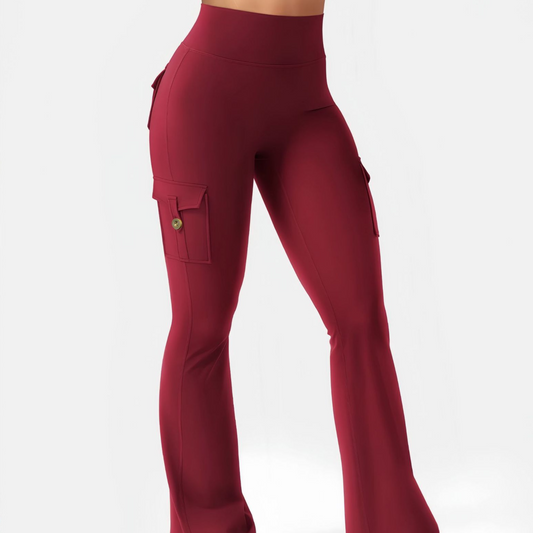 Leggings de sport évasés avec poches Pantalon de yoga taille haute