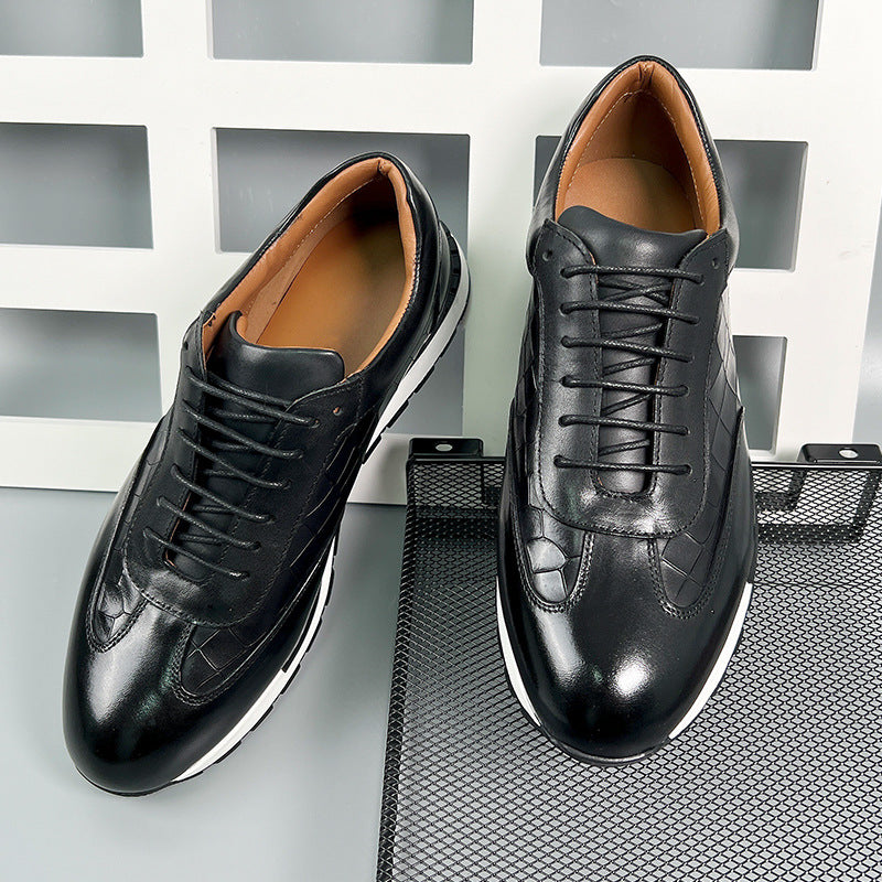 Chaussures décontractées de type richelieu en cuir pour homme