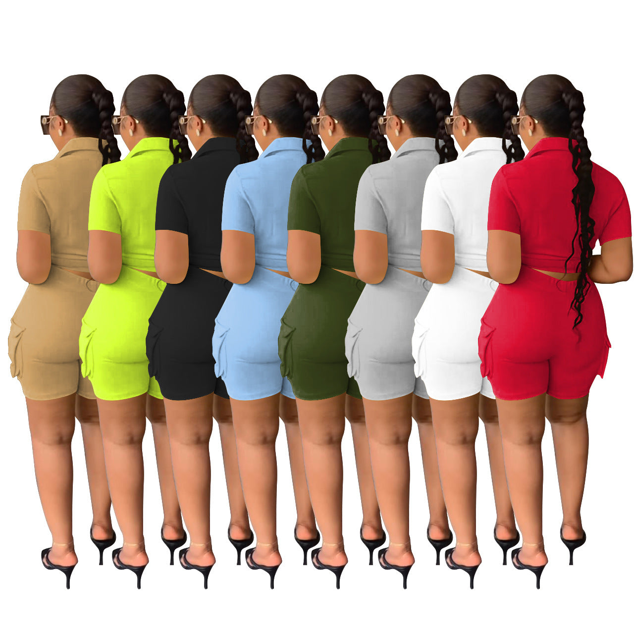 Women's Short Sleeve Shirt and Shorts Set