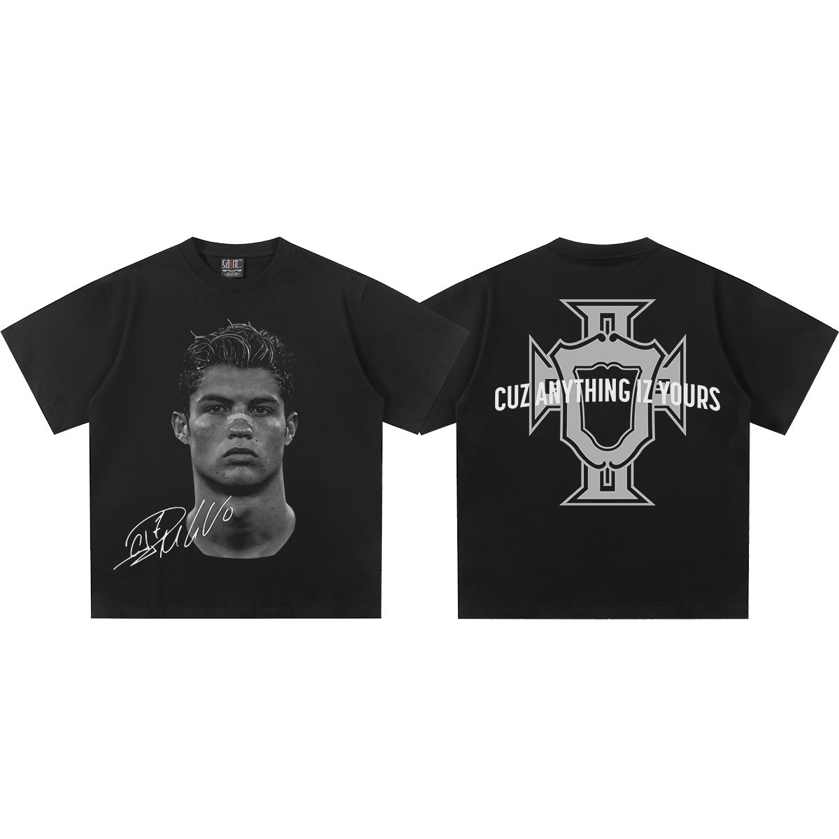 T-shirt en coton imprimé football vintage
