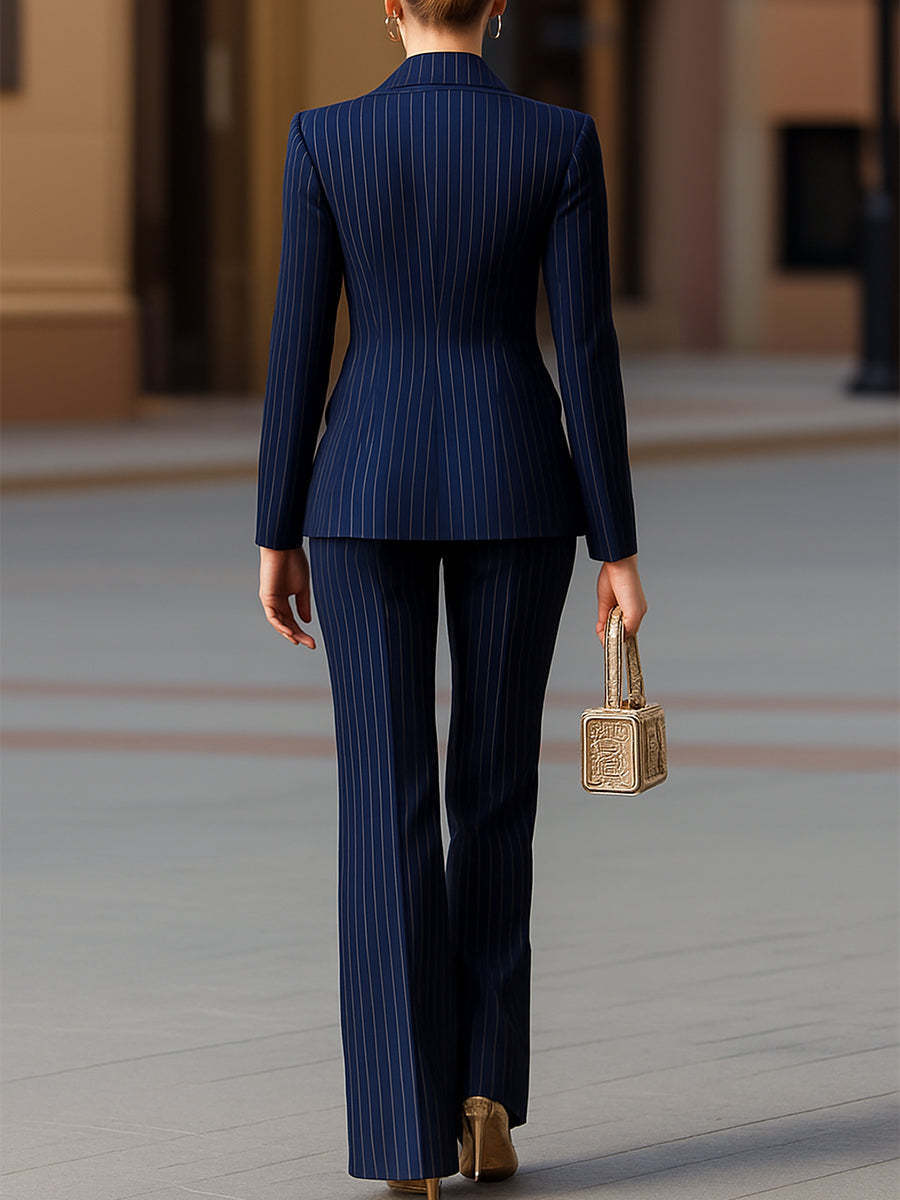 Ensemble costume et pantalon à manches longues slim fit bicolore