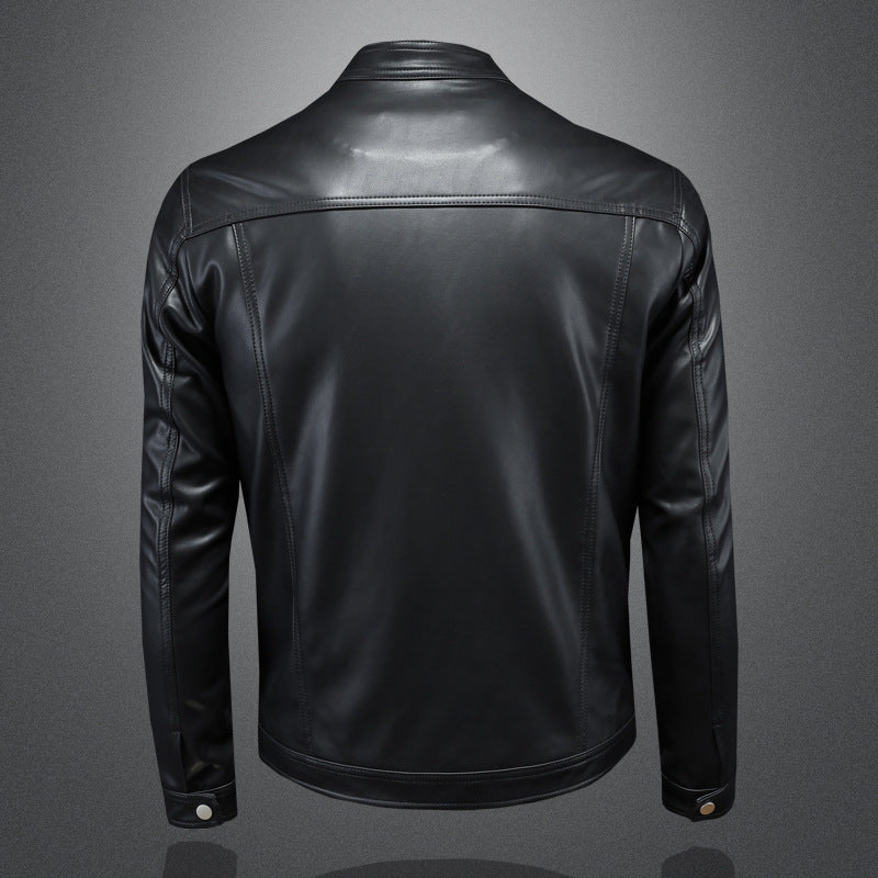 Mens PU Leather Motorcycle Jacket