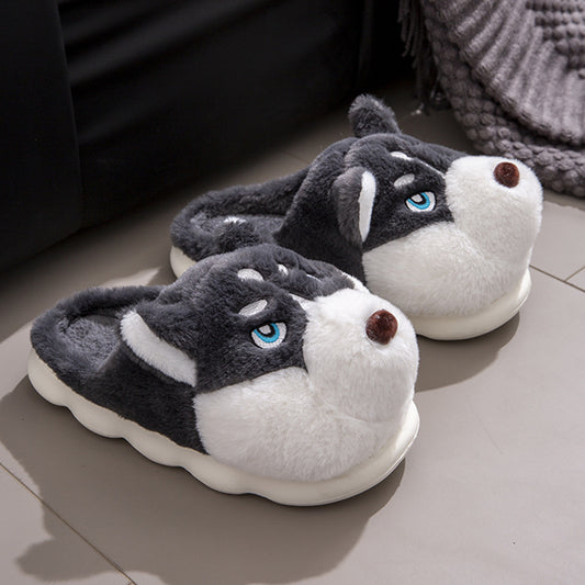 Chaussons en peluche à taille épaisse