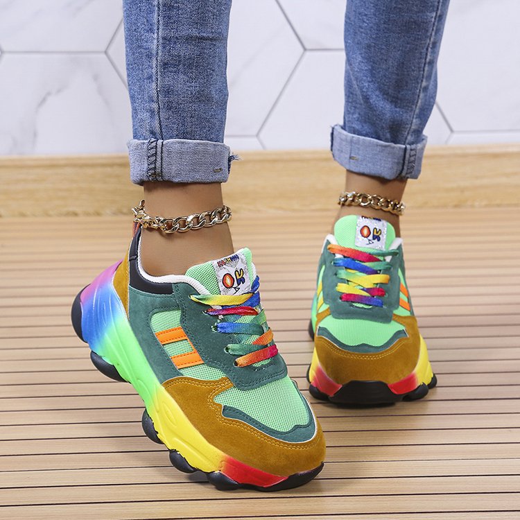 Chaussures :Baskets compensées décontractées pour femmes