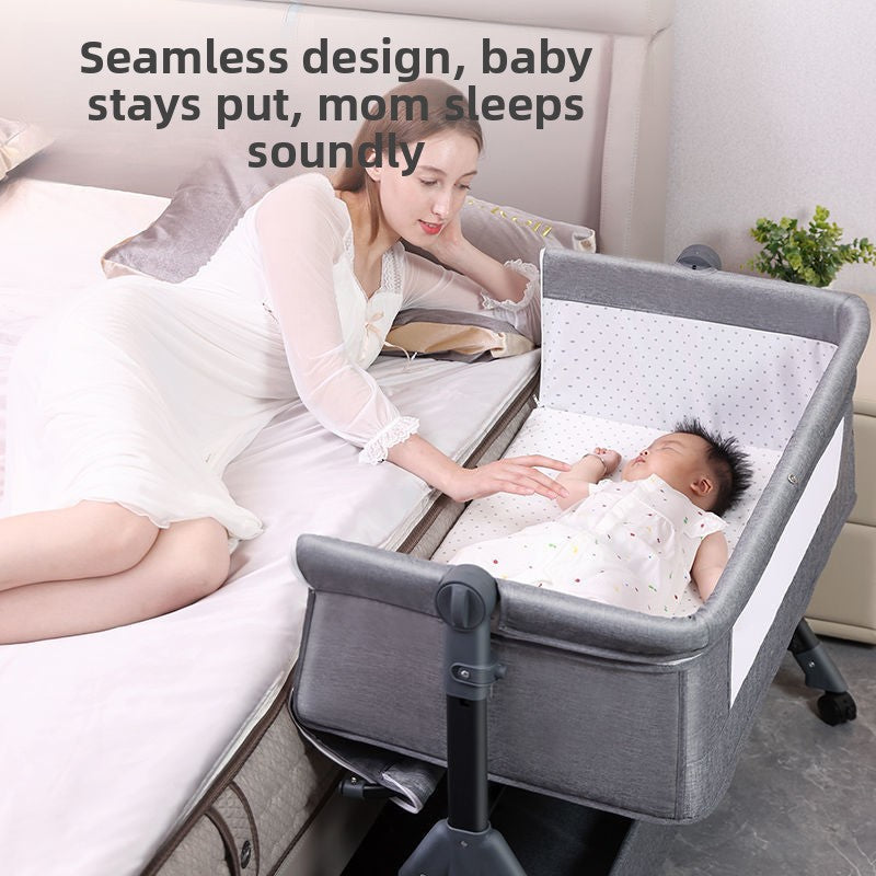 Adjustable Height Portable Baby Crib with Mosquito Net