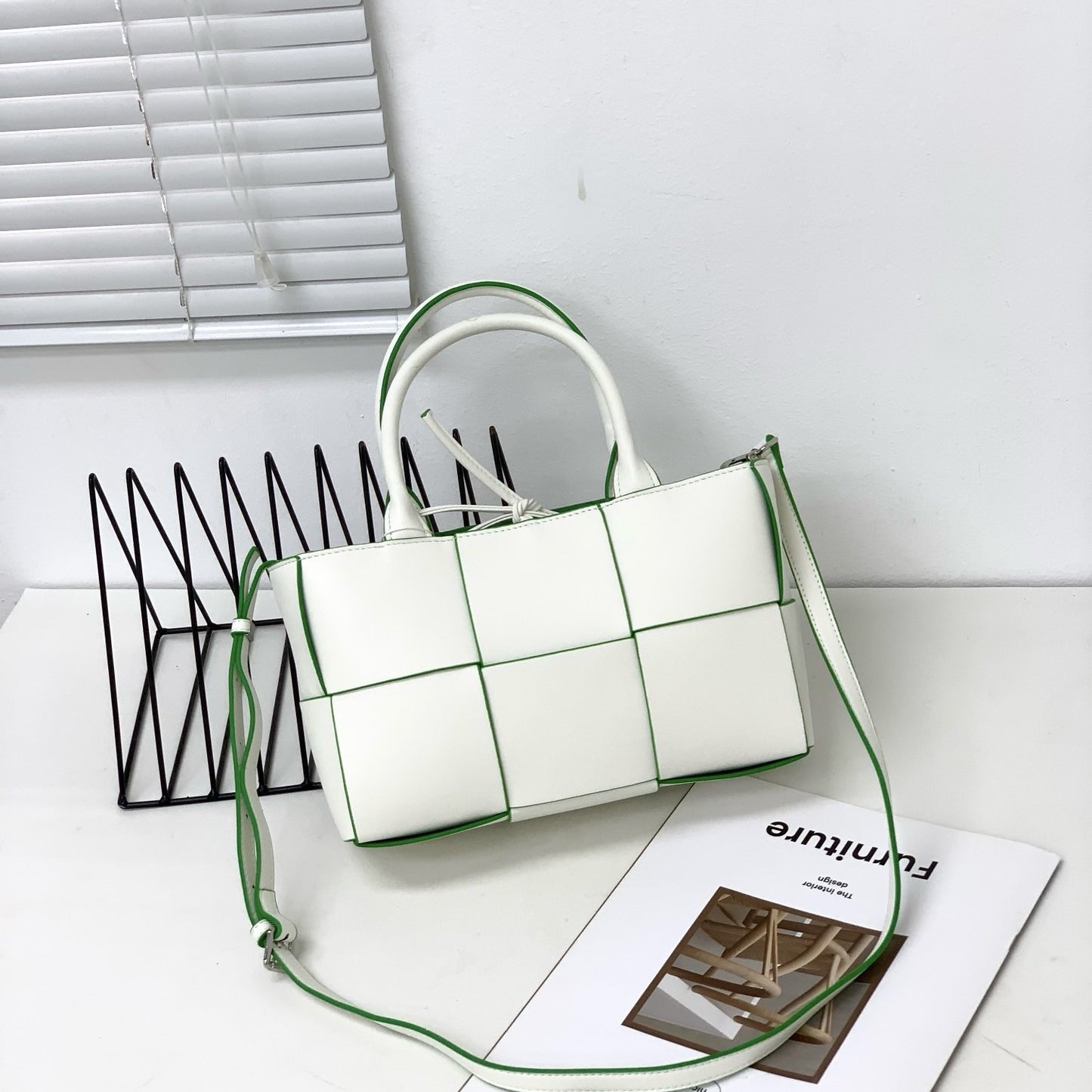 Sac cabas bandoulière en cuir véritable