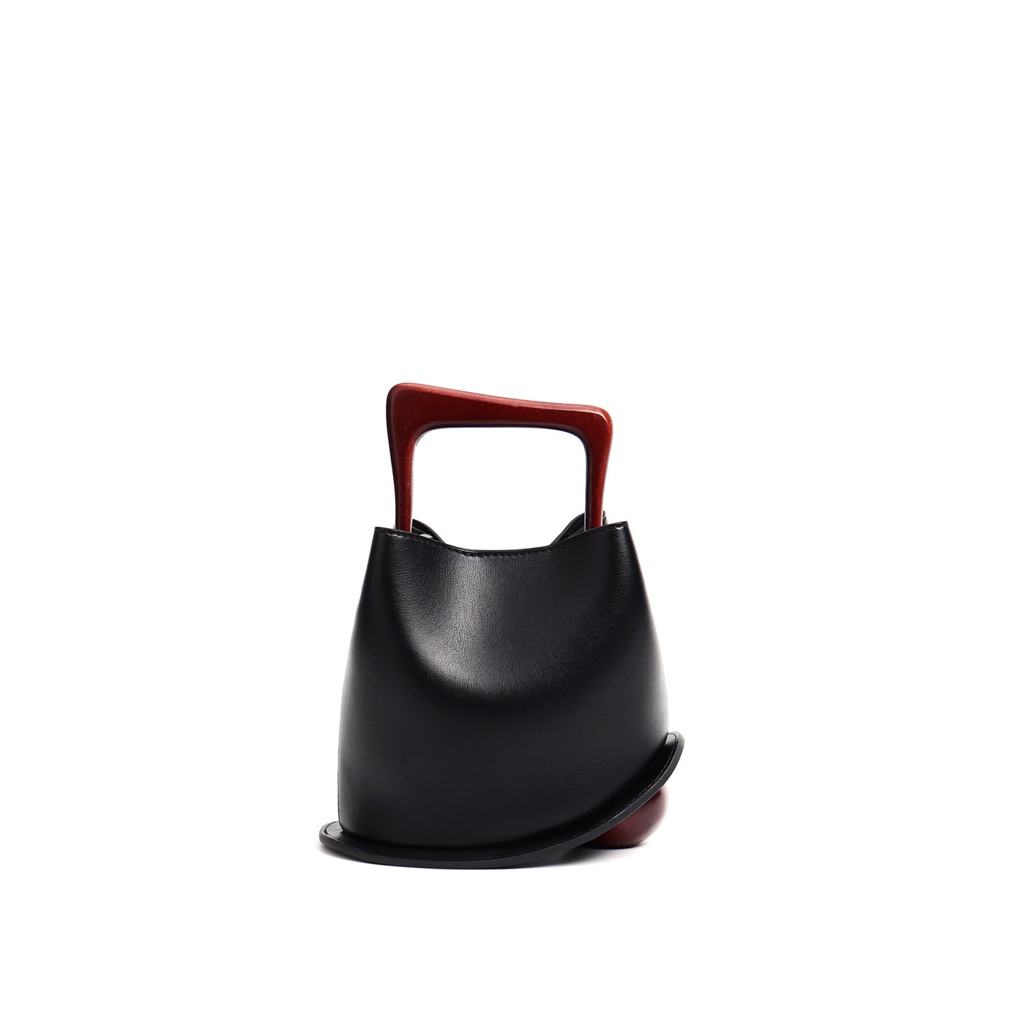 Sac seau en cuir véritable avec bandoulière réglable