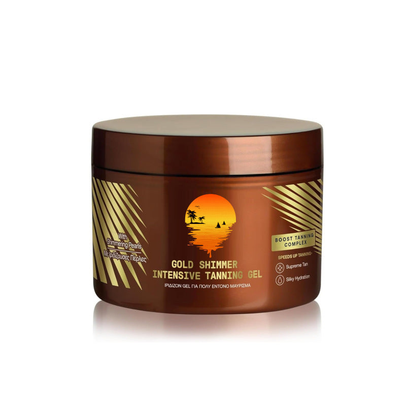 Gel autobronzant scintillant doré