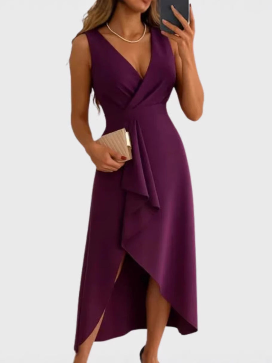 Robe sans manches élégante à plis