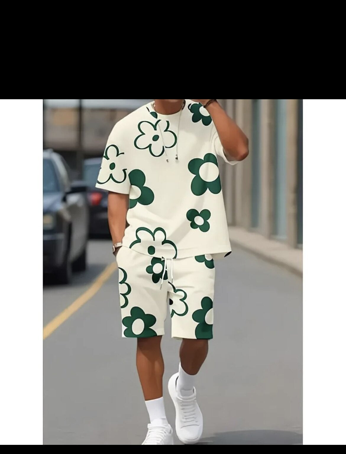 Ensemble de short de sport imprimé et t-shirt pour hommes