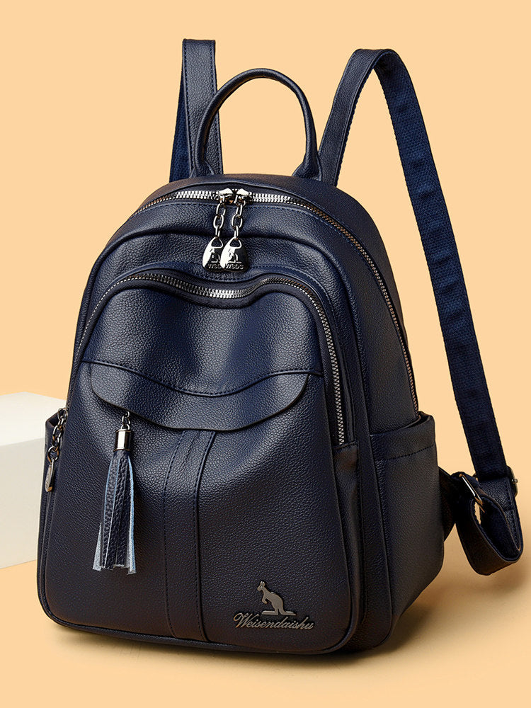 Sac à dos en cuir véritable pour femme