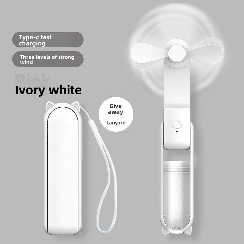 Ventilateur portable pliable a main avec power bank