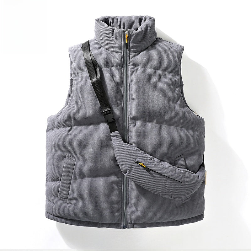 Gilet réversible pour homme à col montant