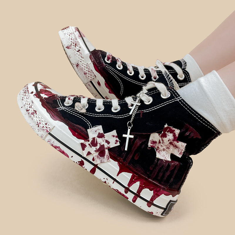 Chaussures montantes en toile graffiti