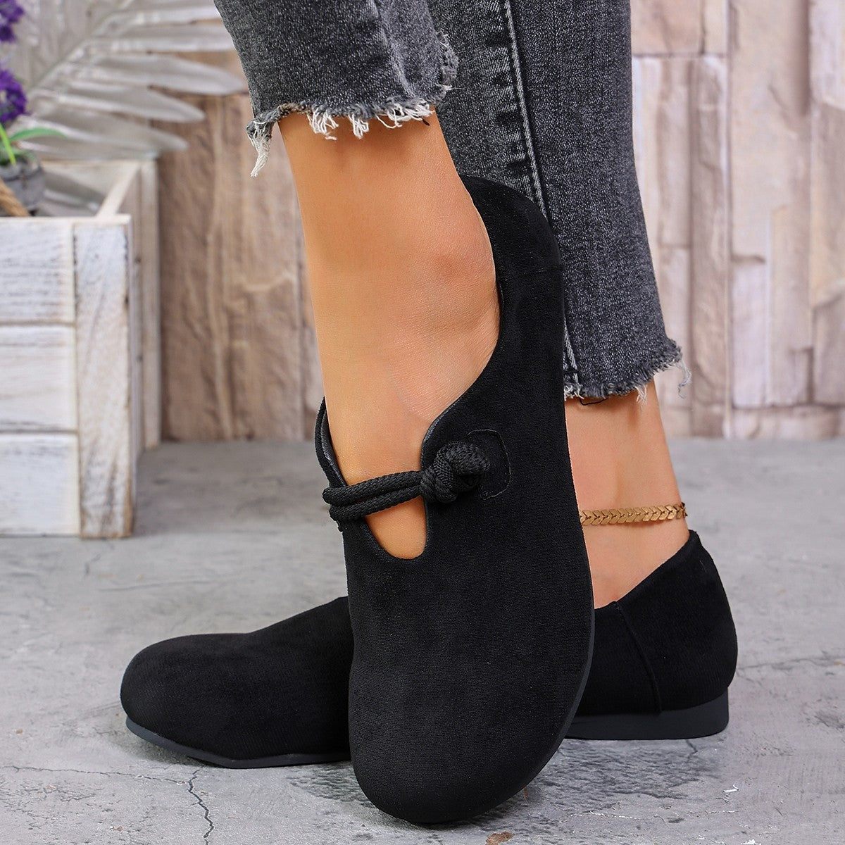 Mocassins en daim sans lacets