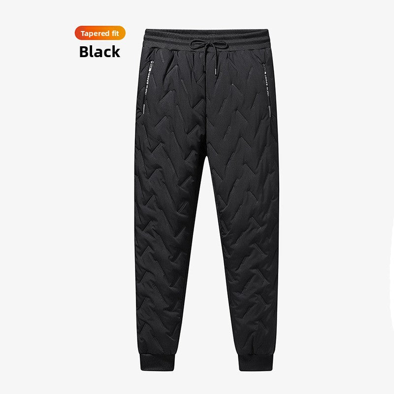 Pantalon d'hiver décontracté pour homme en mélange de laine d'agneau