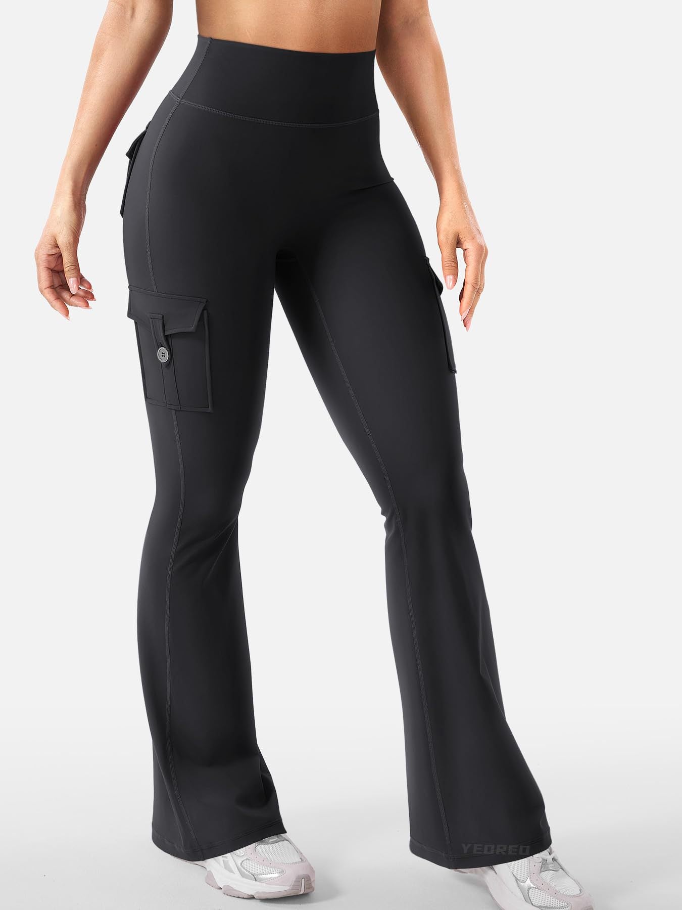 Leggings de sport évasés avec poches Pantalon de yoga taille haute