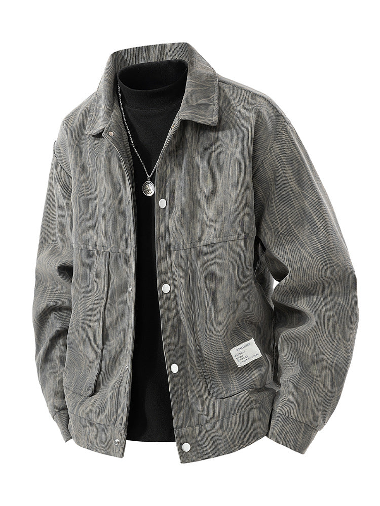 Veste en velours côtelé pour homme avec motif teint