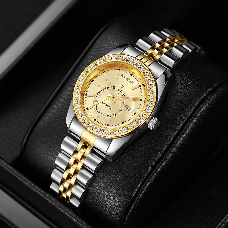 Montre pour femme à quartz avec calendrier et fonction lumineuse