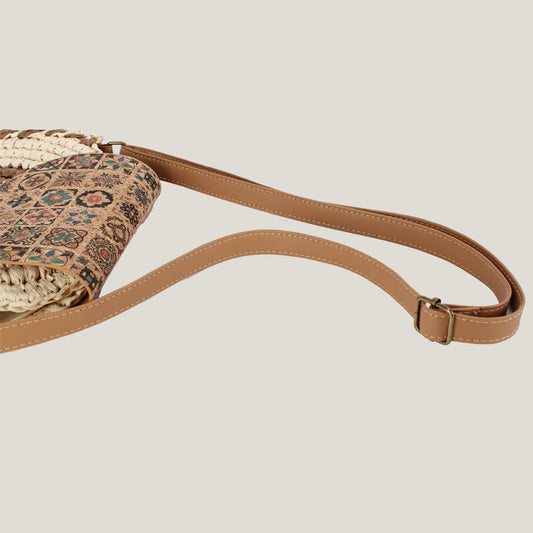 Sac bandoulière rond bohème tissé