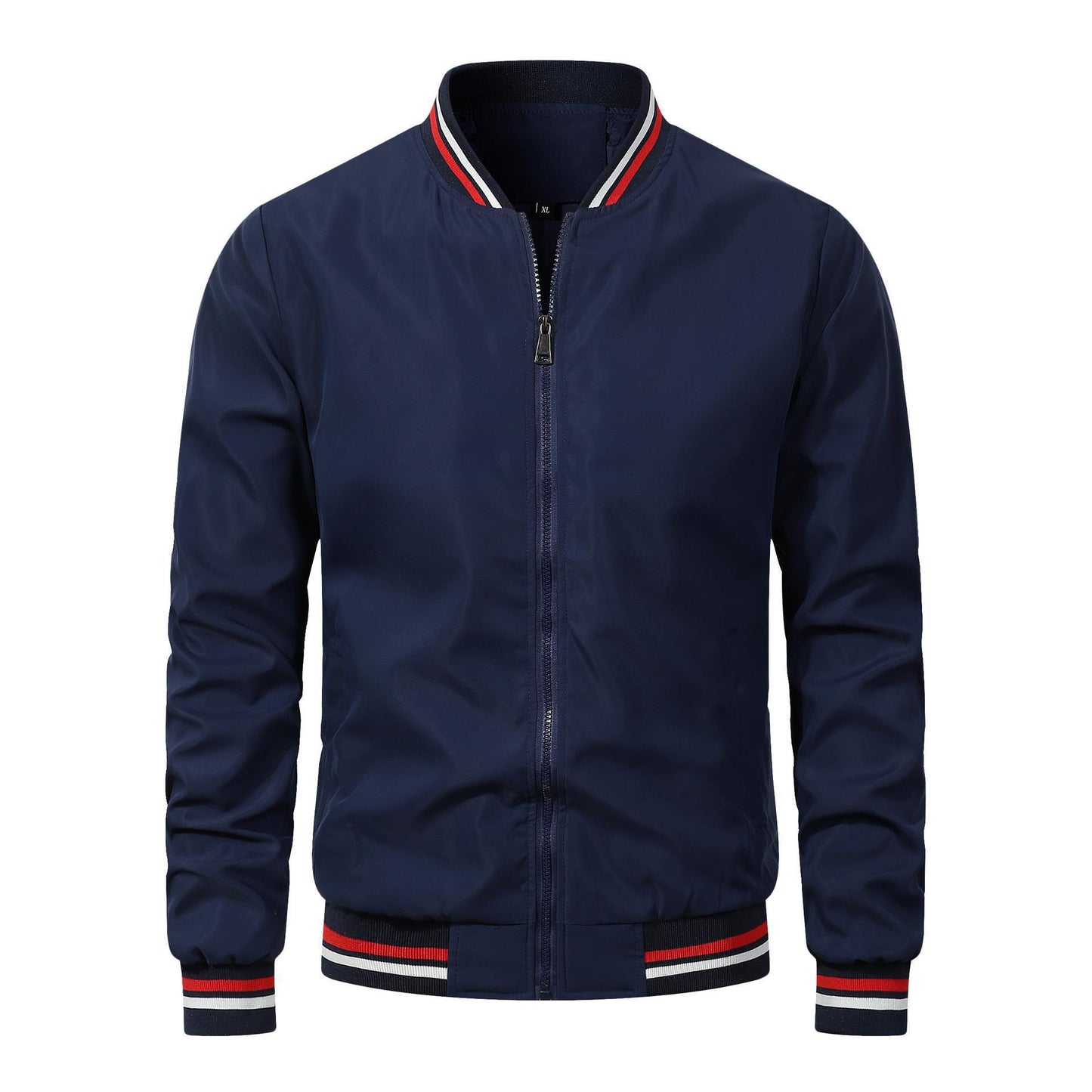 Veste décontractée pour homme à col montant et fermeture éclair
