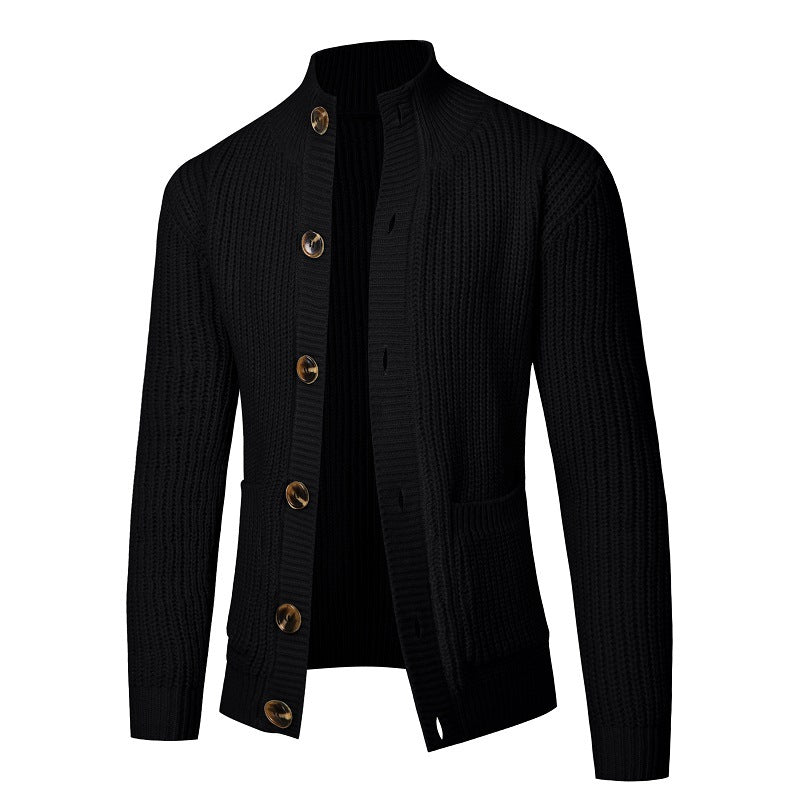 Pull en tricot pour hommes à col montant