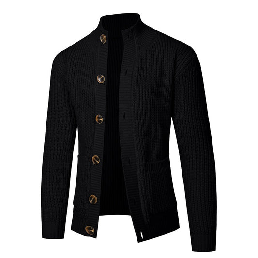 Pull en tricot pour hommes à col montant